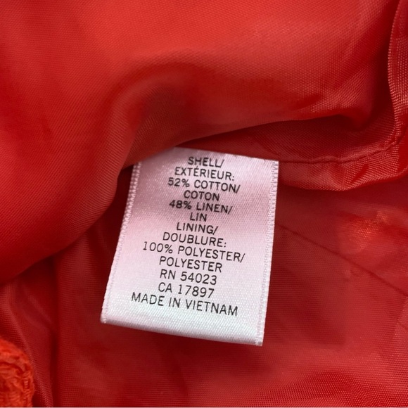 Banana Republic Red-Orange Linen Blend Blazer Jacket 2 - Picture 8 of 14